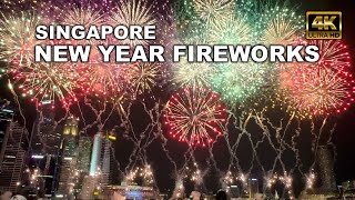 Singapore New Year Fireworks  Dazzling Fireworks at Marina Bay [upl. by Oruhtra]