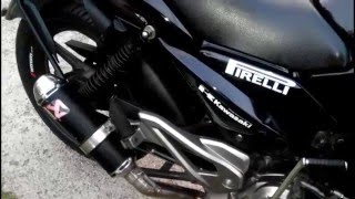 Kawasaki Rouser 135LS Bajaj Pulsar Custom Akrapovic Exhaust [upl. by Eenahs583]