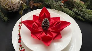 Christmas Poinsettia Napkin fold [upl. by Hsan53]