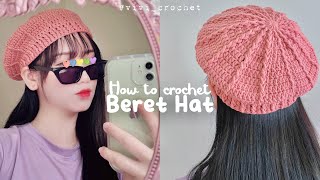 ✨ How To Crochet Beret Hat  Diy Beret Hat ✨ [upl. by Maggs330]