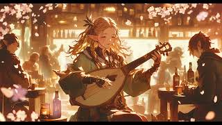 Relaxing Medieval BGM For StudyWork  Falling Cherry Blossom Tavern  Fantasy Celtic Music [upl. by Terzas]