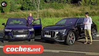 Audi Q7 vs Audi Q8 SUV  Comparativa  Prueba  Test  Review en español  cochesnet [upl. by Leanahtan]