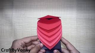 How to make Heart shape waterfall card TutorialDIYEASY [upl. by Sophronia514]