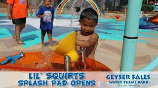 Geyser Falls Holds Ribbon Cutting Ceremony for Newest Attraction Lil Squirts Splash Pad [upl. by Atilam]