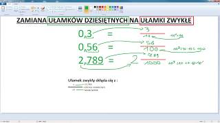 Jak zamienić ułamek dziesiętny na ułamek zwykły  przykłady  ForumWiedzy [upl. by Elane]