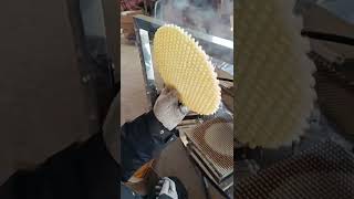 Dutch StroopwafelsHow They Are Made Stroopwafels waffle Cracker Cookie biscuit icecreamcone [upl. by Dar]