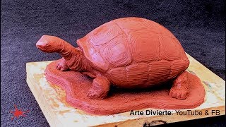 CÓMO ESCULPIR UNA TORTUGA EN PLASTILINA  Escultura para todos [upl. by Bonney]