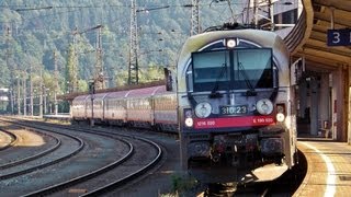 Kufstein  2 bedruckte ÖBB Loks  SBahn Tirol  ICE  ICs Taurus Tonleiter  Güterzüge  Bauzug [upl. by Aniram]