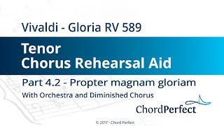 Vivaldis Gloria Part 42  Propter magnam gloriam  Tenor Chorus Rehearsal Aid [upl. by Lemmor]