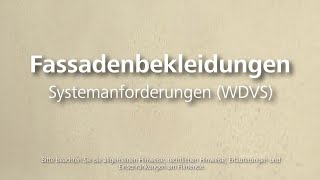 Fassadenbekleidungen – Systemanforderungen WDVS [upl. by Saire]