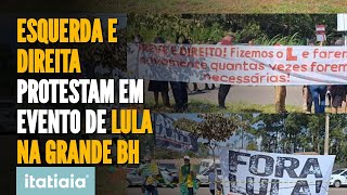 ESQUERDA E DIREITA FAZEM MANIFESTAÇÕES EM COMPROMISSO DE LULA EM MINAS GERAIS [upl. by Voss]