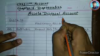 Assets Disposal Account l Qns  33 l Depreciation l Class 11th DK Goyal [upl. by Bellew]