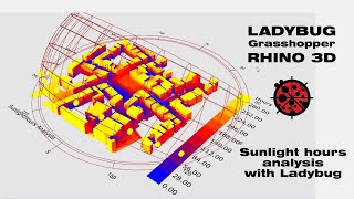 Sunhour analysis in Rhino3d Grasshopper and Ladybug  Tutorial 005 [upl. by Emera]