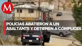 Policías frustran asalto en Tijuana 3 detenidos y un asaltante muerto [upl. by Duax]