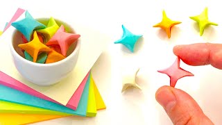 DIY Paper Lucky Star Origami  Sticky Note Origami Easy Lucky Star  How to fold Origami Lucky Star [upl. by Ahsinom]