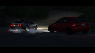 AE86 Vs Eg6 Usui pass  A never ending battle  Initial Unity [upl. by Peterus]