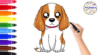 How To Draw Cocker Spaniel Puppy  Cocker Spaniel Puppy Drawing Easy  Dog Drawing Tutorial [upl. by Anilev894]