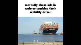 morbidly obese mfs in walmart parking their mobility driver [upl. by Sheehan]