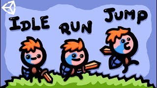 MAKING RUN IDLE amp JUMP 2D GAME ANIMATIONS  UNITY TUTORIAL [upl. by Marcella478]