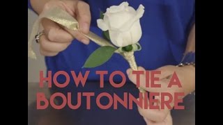 How to Tie A Boutonniere Without Glue [upl. by Asirral]