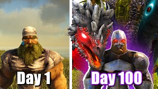 I Survived 100 Days on The Island in Hardcore ARK Survival Evolved [upl. by Losse]