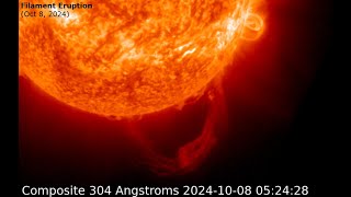 Filament Liftoff and CME 1082024  SolarHamcom [upl. by Nossyla398]