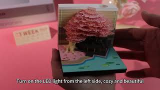 3D Paper Notes Memo PadSakura Tree CalendarPaper Crafts Notepads WholesaleAccessoriesLove Gift [upl. by Ken430]