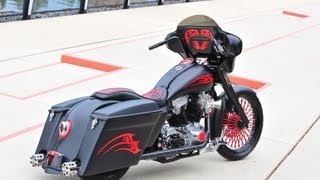 A Radical Bagger Custom HarleyDavidson  Custom Bike Show motorcycle video [upl. by Ailegnave]