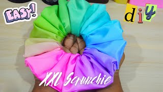 Easy DIY XXL Scrunchie 🌟How to SEW XXL Scrunchie using MINI PORTABLE Sewing Machine BURRITO Method [upl. by Chapman717]