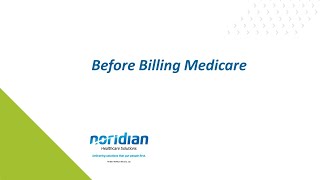 Before Billing Medicare [upl. by Addy597]