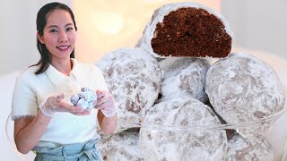 Amazing DOUBLE Chocolate Snowball Cookies Recipe  SIMPLE amp EASY [upl. by Ydissahc]