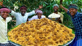 MUTTON BIRYANI  Layered Mutton Biryani Recipe Cooking In Village  Goat Biryani Cooking amp Eating [upl. by Favata]