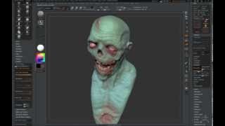 Zbrush Timelapse  Zombie Bust [upl. by Yrollam]