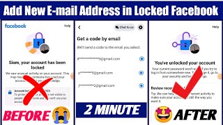 how to change email in locked Facebook account 2023how to unlock Facebook account without identity [upl. by Eleda414]