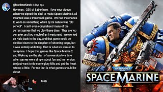 Space Marine 2 CEO Responded [upl. by Areik]