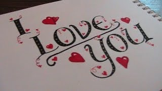 write cursive fancy letters  how to write I love you [upl. by Alisan607]