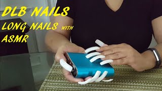 DLB Nails  LONG NAILS  ASMR  Tapping and Scratching Battery Charger with Long White Nails [upl. by Amilah]