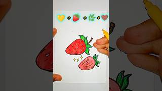 Strawberry mixing art 💛🍓🌿🤎trending art viralvideo drawing ytshorts artwork [upl. by Modesty]