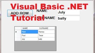 Visual Basic NET Tutorial 44  How To Use DataGridView Adding rows [upl. by Skoorb]