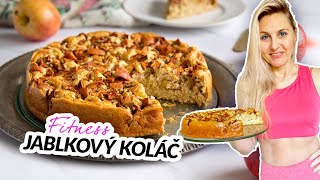 ZDRAVÝ JABLKOVÝ KOLÁČ z ovesných vloček 💚 nízkotučný fitness recept bez cukru a mouky [upl. by Nnylf712]