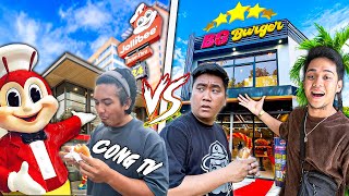 JOLLIBEE vs BG BURGER saan ang mas masarap [upl. by Halyhs]