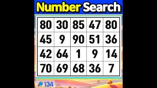 NumberSearch Are you ready to get a perfect score【Memory  brain game Quiz Olympics】134 [upl. by Ludovika58]