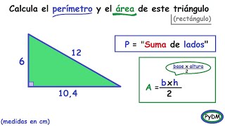 PERÍMETRO Y ÁREA DE UN TRIÁNGULO RECTÁNGULO [upl. by Tessy]