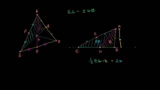 Środek ciężkości trójkąta leży w 23 długości środkowej od wierzchołka  dowód [upl. by Oralla]