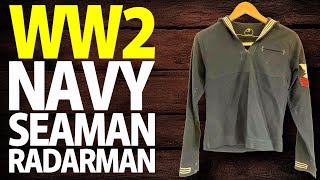 WW2 US Navy Seaman Blue Uniform Radarman History Vintage Military Gear WWII Navy Uniforms [upl. by Bloch]