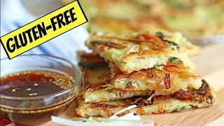 EASY GLUTENFREE KOREAN VEGETABLE PANCAKES YACHAEJEON 야채전  VEGAN [upl. by Kulsrud]