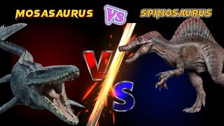 Spinosaurus vs Mosasaurus  Mosasaurus vs Spinosaurus Jurassic world [upl. by Eelrebmik]