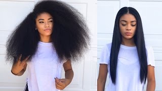 Curly to Straight Hair Tutorial updated  How to Get Rid of Frizzy Ends  jasmeannnn [upl. by Egduj]