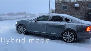 Volvo S90 T8 Recharge AWD test on Snow [upl. by Nakhsa]