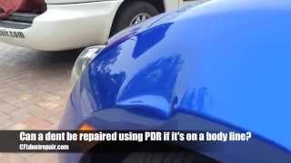 Can a dent be repaired on a body line using paintless dent repairPDR NOT A TUTORIAL [upl. by Akcirehs]